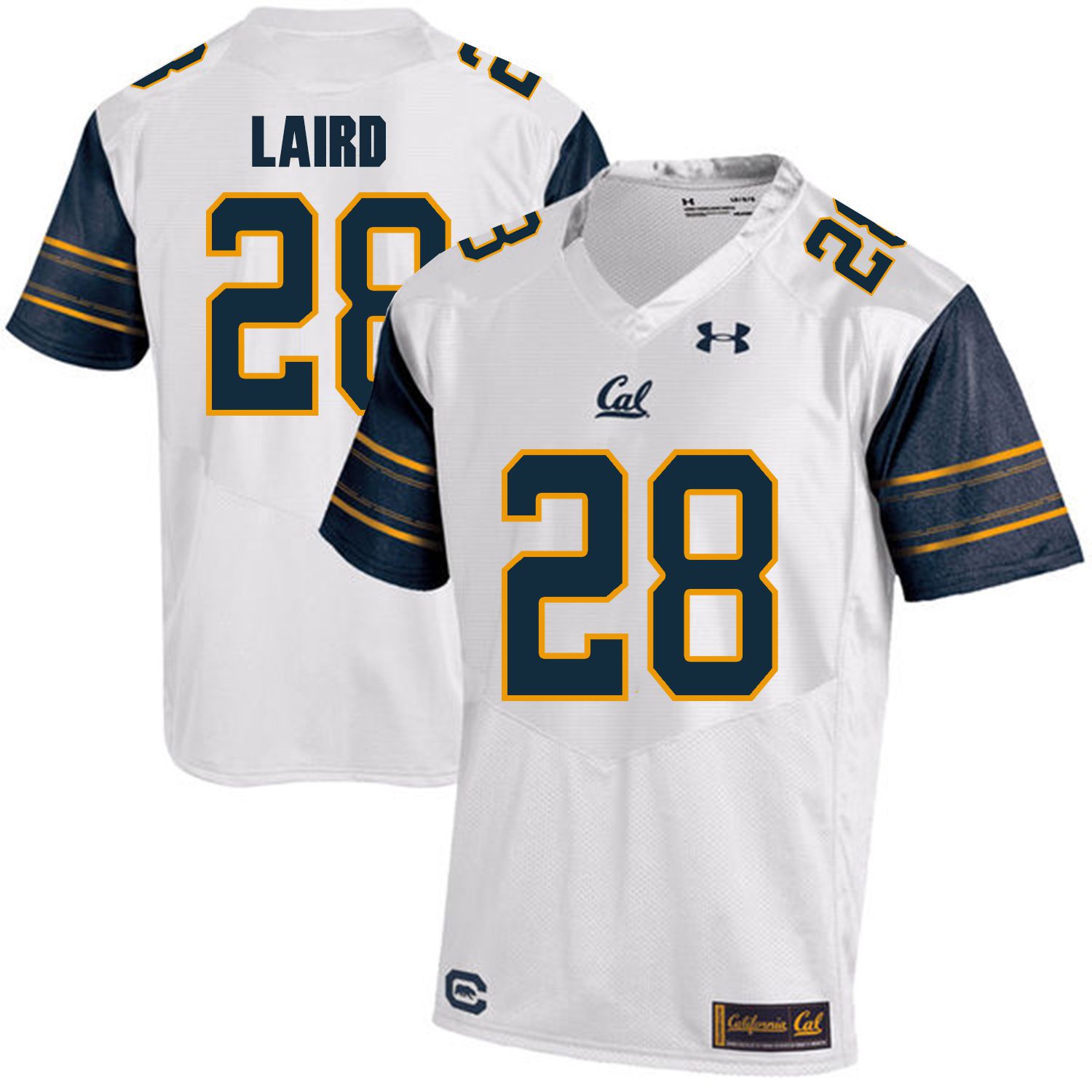 Men California Golden Bears 28 Patrick Laird White Customized NCAA Jerseys1